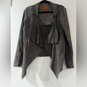 Emu Australia Draped Blazer Jacket, Women’s M Sheepskin & Wool Blend Grey Jacket